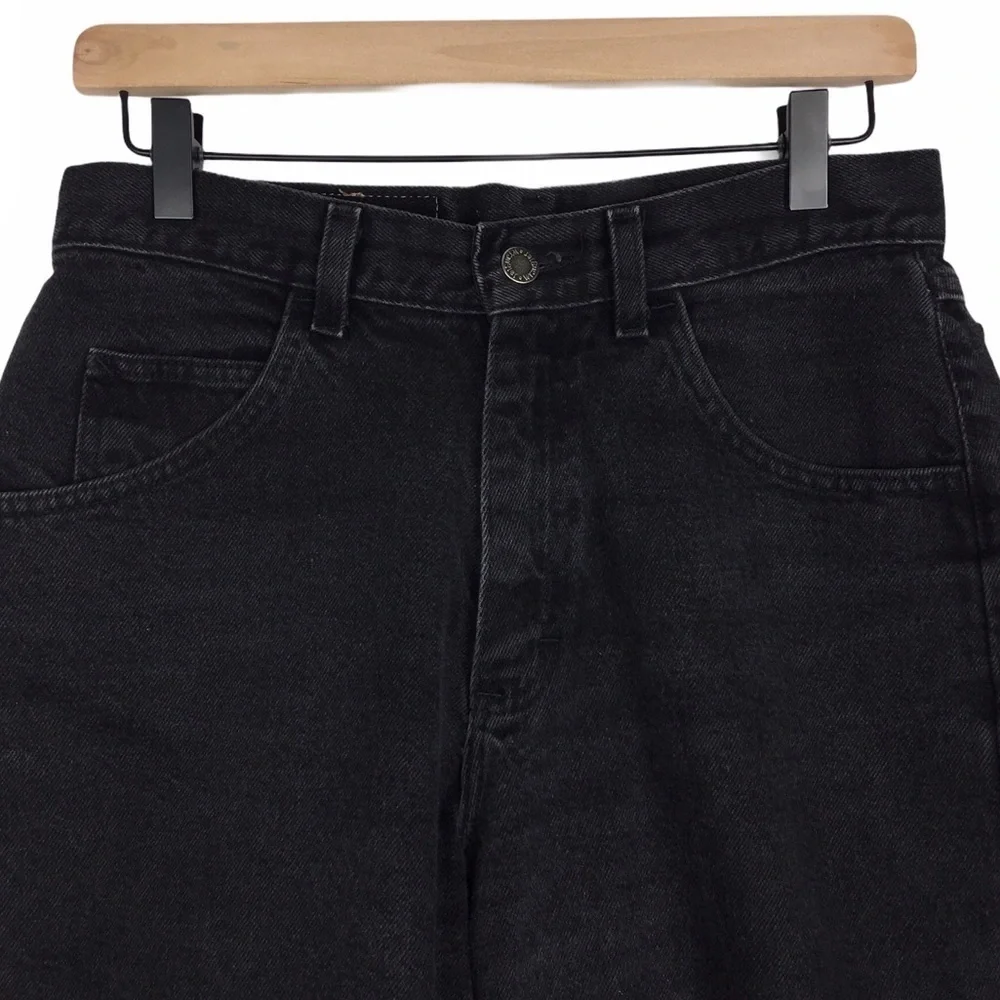 WRANGLER Women Vintage Jean Shorts High Rise Black Denim Western Rodeo Size 30